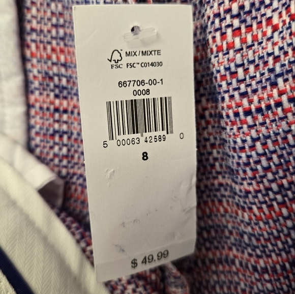 Banana Republic tweed tailored shorts Red White and Blue 8 - Picture 11 of 12